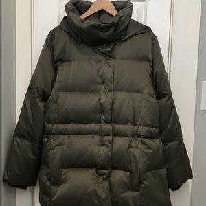 J Jill down-filled jacket in olive - sage, size L